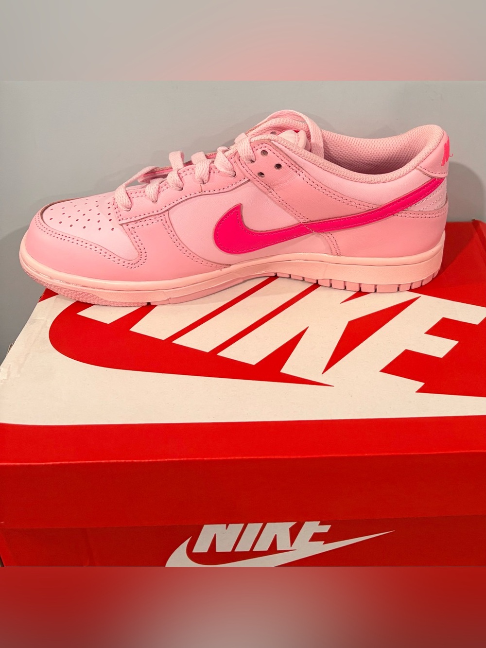 Nike Dunk Low Big Kids' Shoes | size: 7 | Pink/Pink Foam